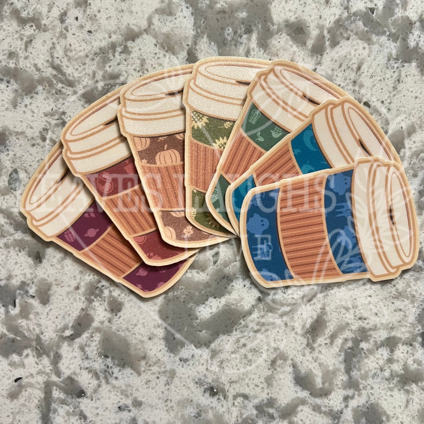 Colorful Fall Coffee Cup Sticker Set