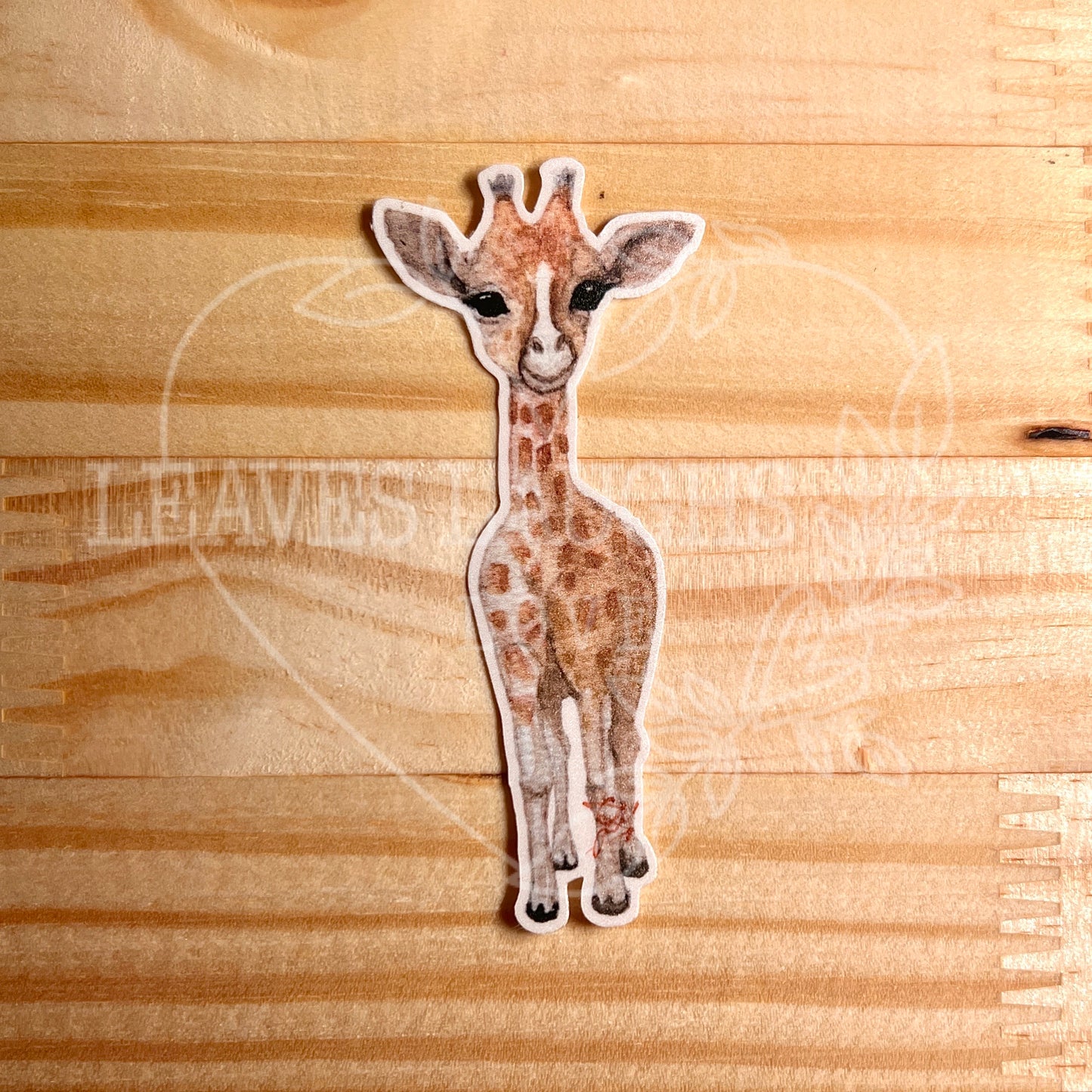 Baby Giraffe Signed Watercolor Print Sticker