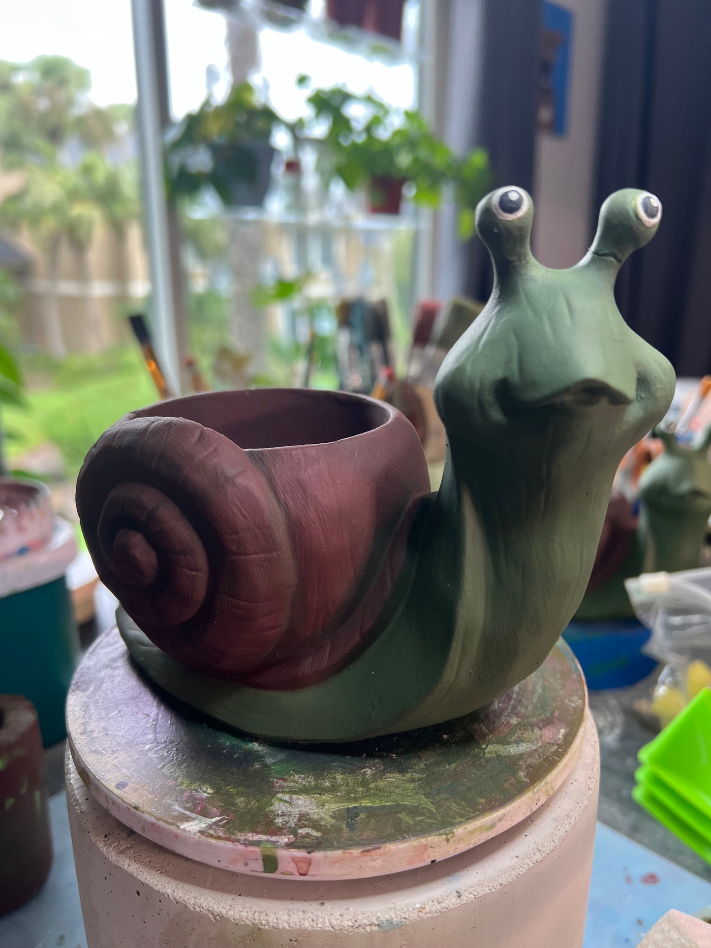 Hand Painted Snail Planter