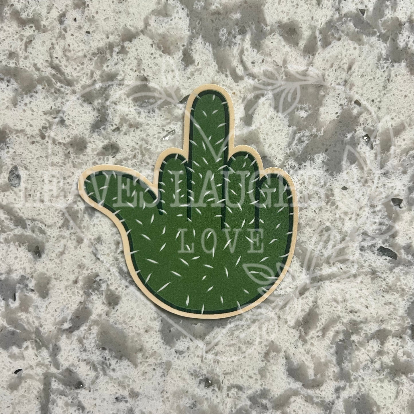 FU Middle Finger Cactus Sticker