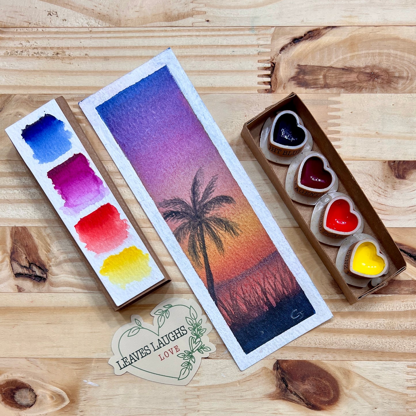 Tropical Sunset Watercolor Half Pan Set