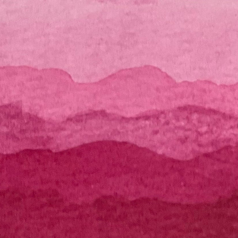 Gradient of Magenta Crimson watercolor shades on a textured watercolor paper