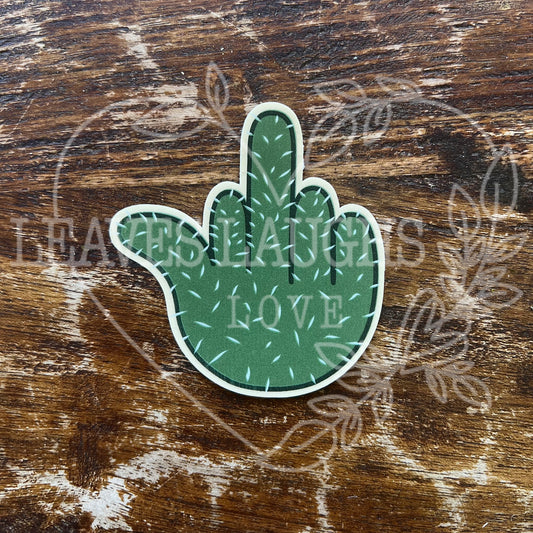 FU Middle Finger Cactus Sticker