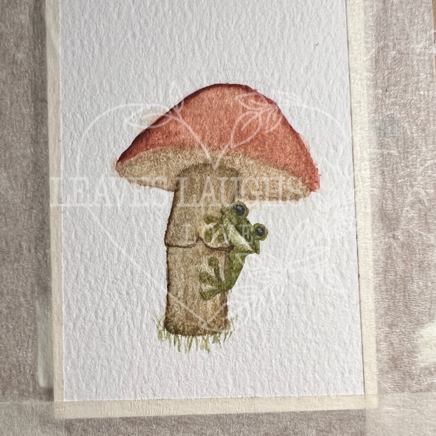 Mushroom Frog Card - Original Watercolor ACEO