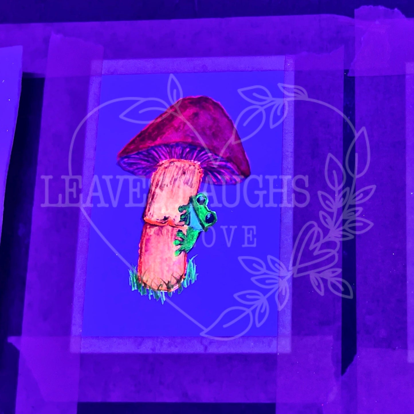 Mushroom Frog Card - Original Watercolor ACEO