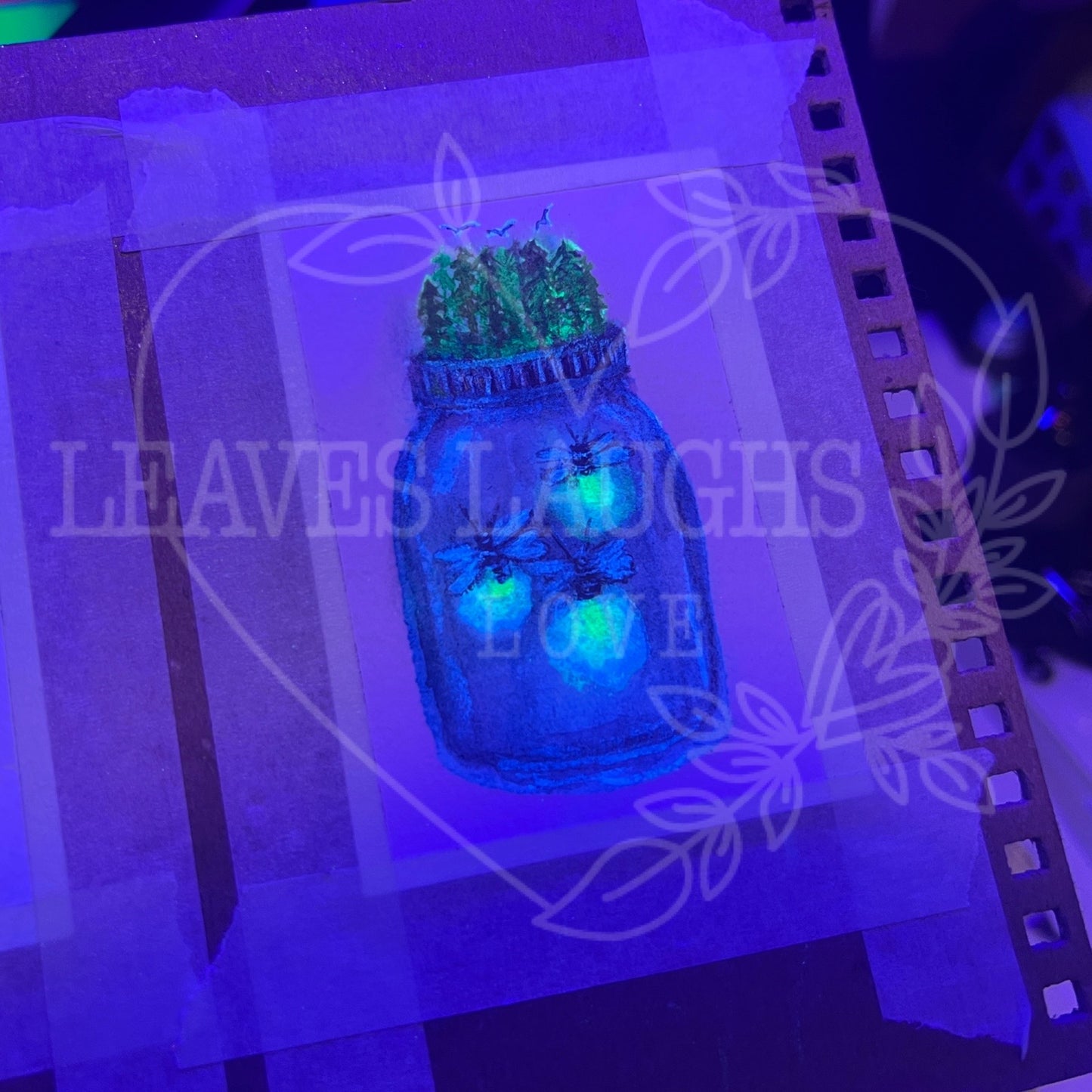 Firefly Forest Original Watercolor Painting ACEO