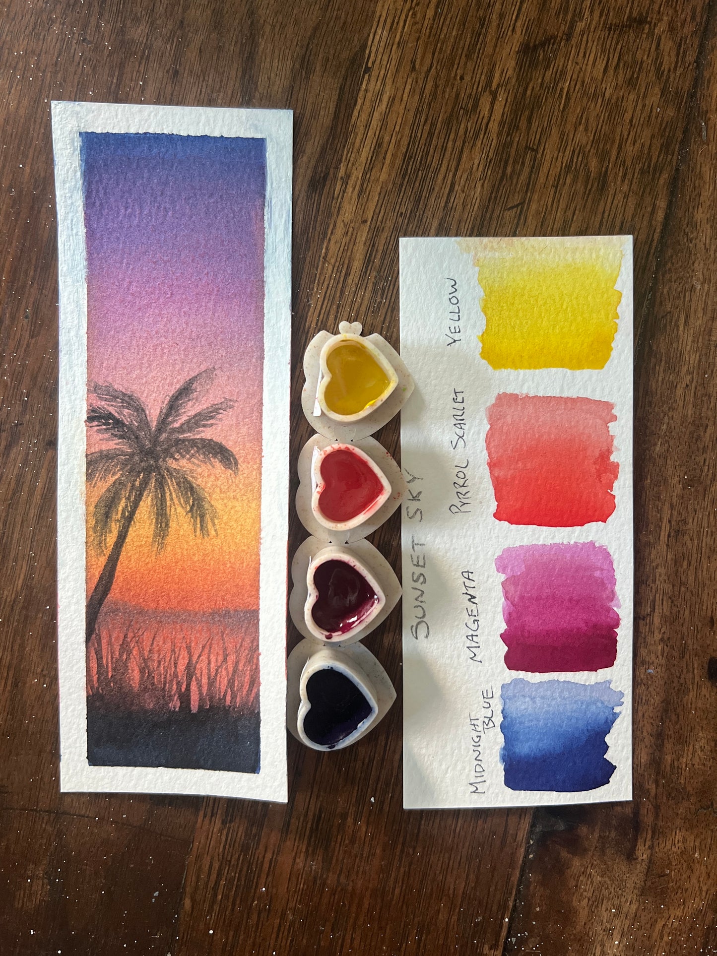 Tropical Sunset Watercolor Half Pan Set