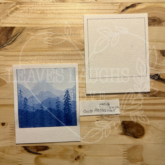 Retro Photo Sized Blank Watercolor Pages