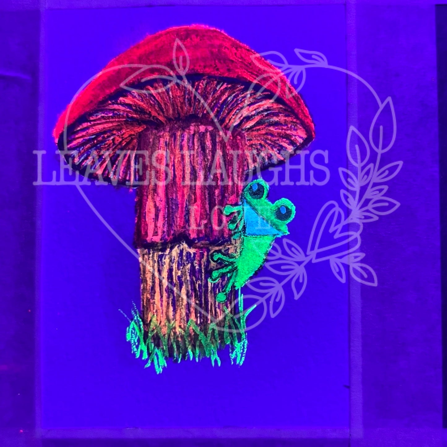 Mushroom Frog Card - Original Watercolor ACEO