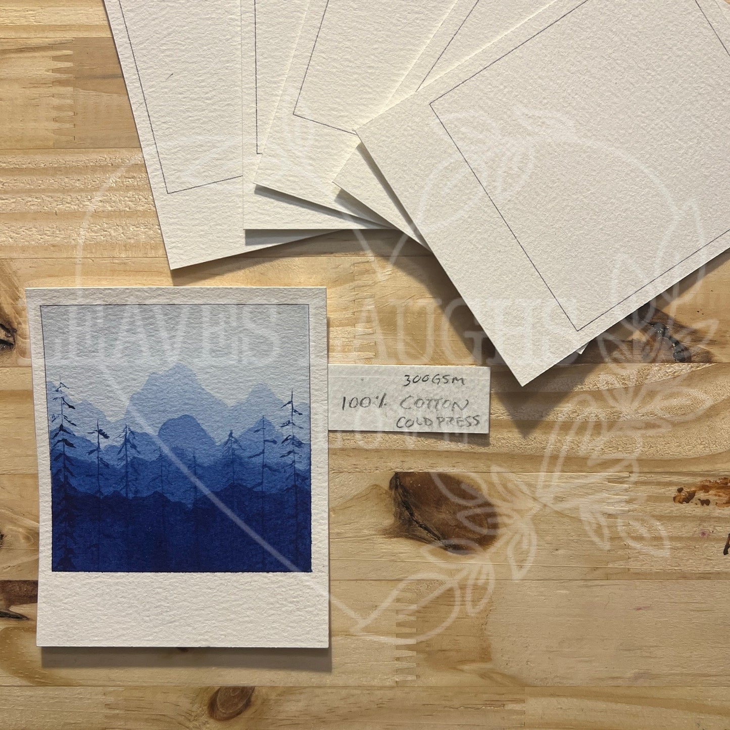Retro Photo Sized Blank Watercolor Pages