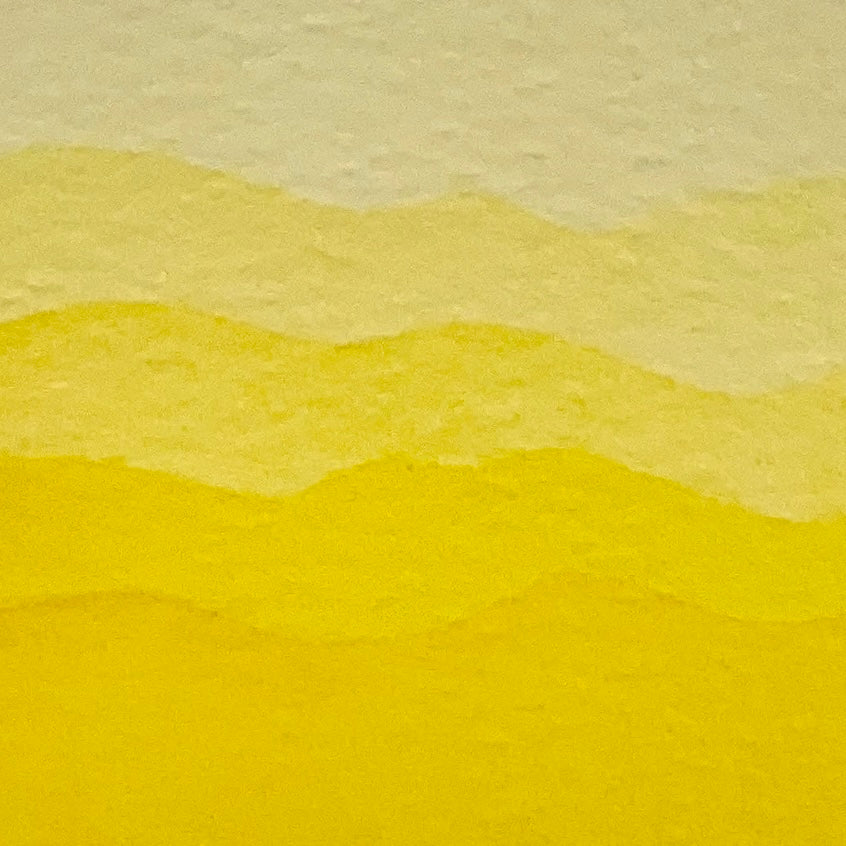 Gradient Color swatch of Benz Yellow on a watercolor paper