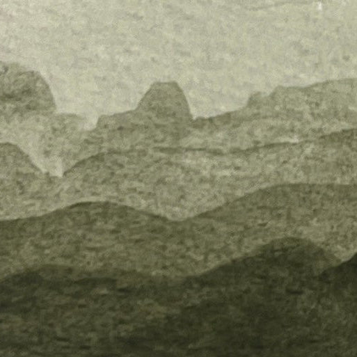 Gradient of lichen green watercolor shades on a textured watercolor paper