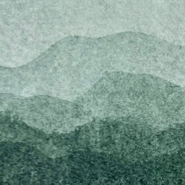 Gradient of monty carlo green watercolor shades on a textured watercolor 